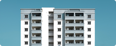 dois predios em fundo azul